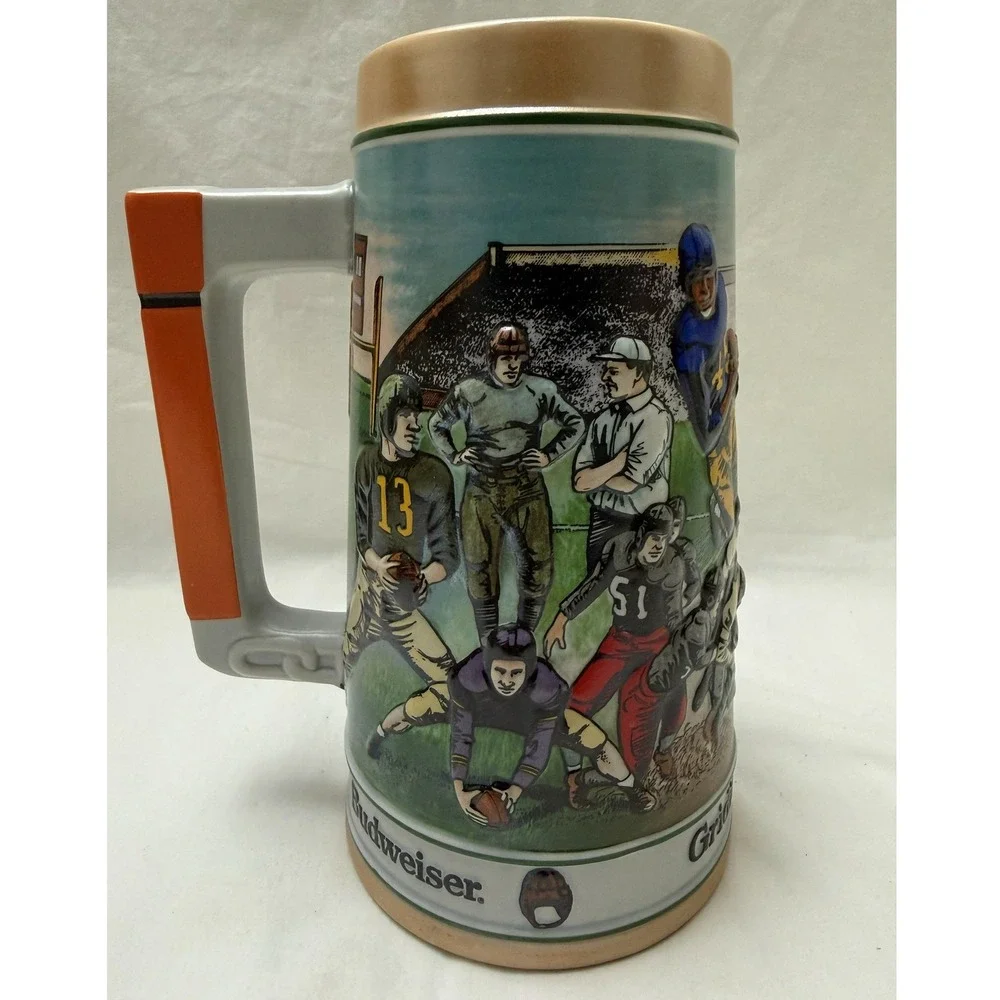 Vintage 1990 Budweiser Stein Gridiron Legacy Sports Series With‎ Box & COA